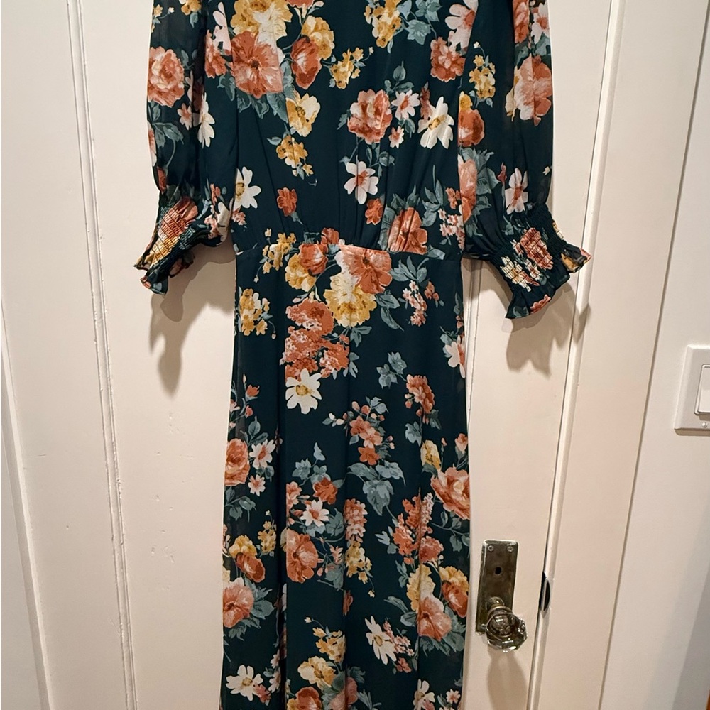 Baltic Born Dark Green Floral Maxi Dress